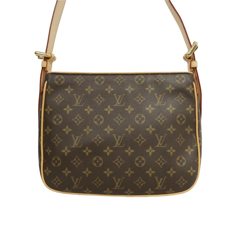 LOUIS VUITTON Monogram Hudson GM Shoulder Messenger Bag Brown Gold Hardware