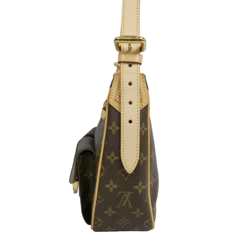LOUIS VUITTON Monogram Hudson GM Shoulder Messenger Bag Brown Gold Hardware