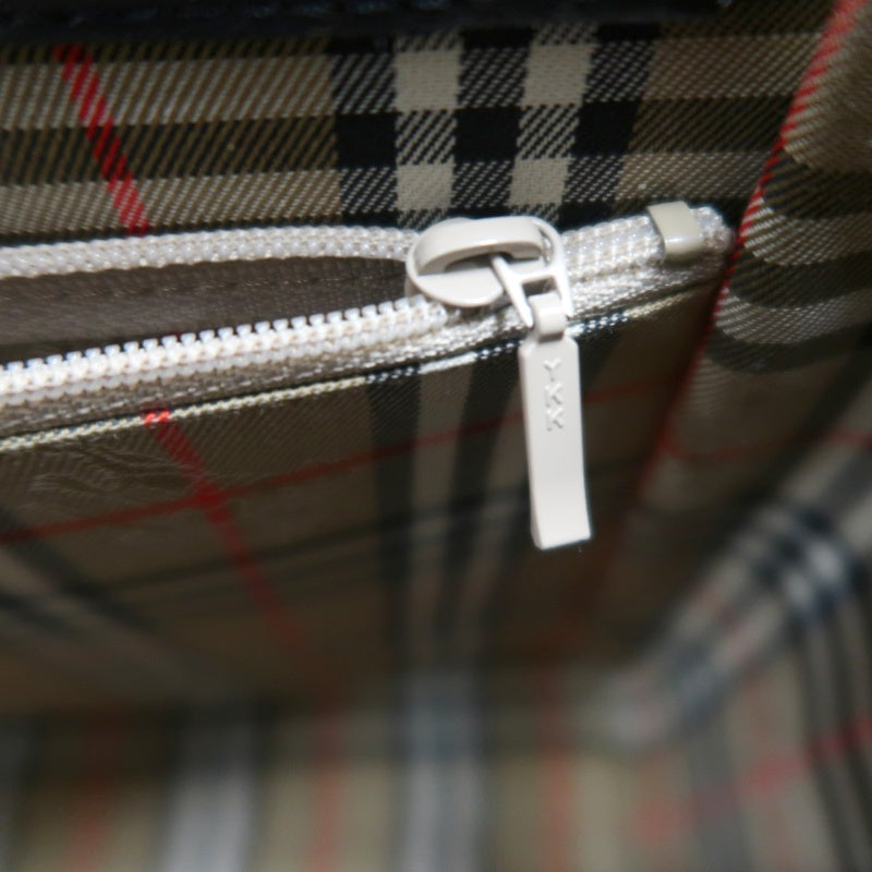 BURBERRY Nova Check Handbag Black Shoulder Silver Hardware
