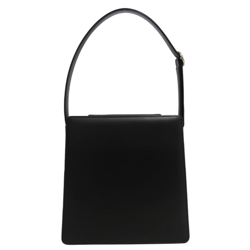 BURBERRY Nova Check Handbag Black Shoulder Silver Hardware
