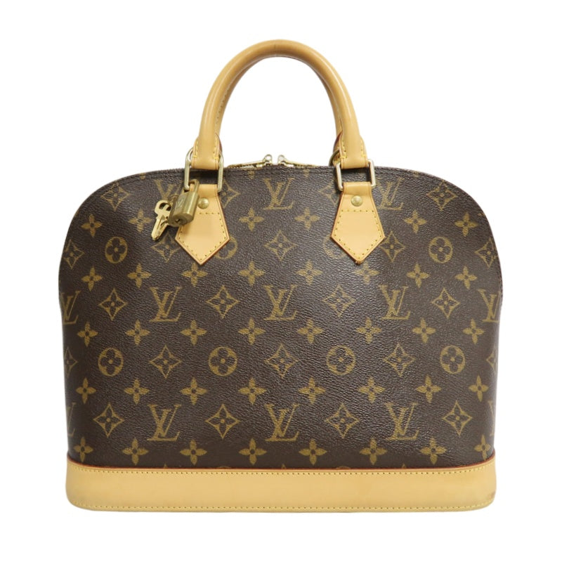 LOUIS VUITTON Monogram Alma PM  Handbag  Brown Gold Hardware Padlock ・ 2 Keys