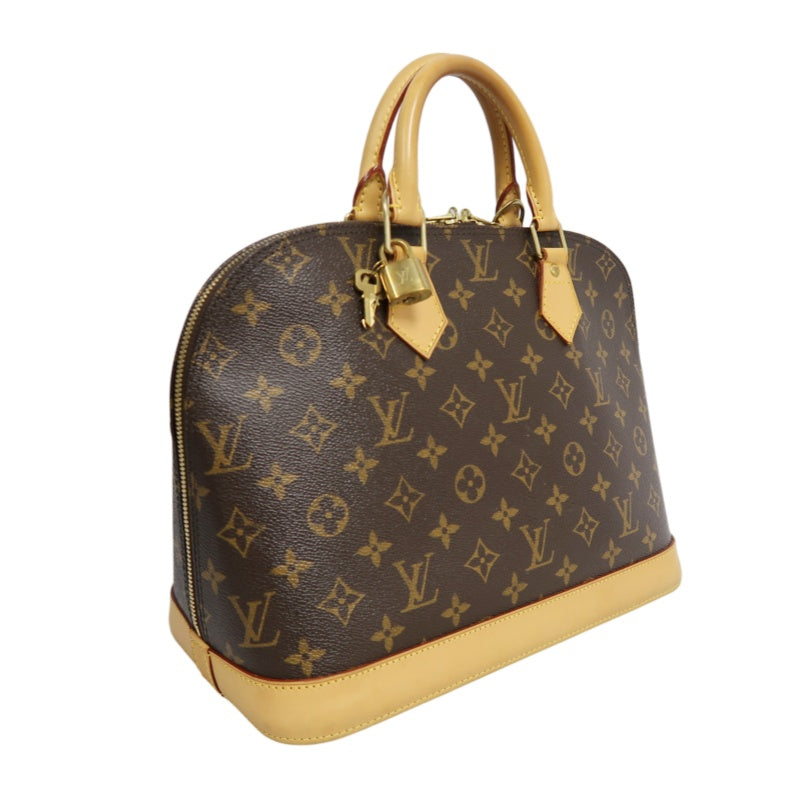 LOUIS VUITTON Monogram Alma PM  Handbag  Brown Gold Hardware Padlock ・ 2 Keys