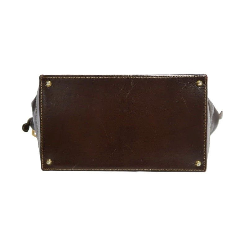 FENDI Zucca Monogram Canvas 　Handbag　 Shoulder Strap BrownGold Hardware