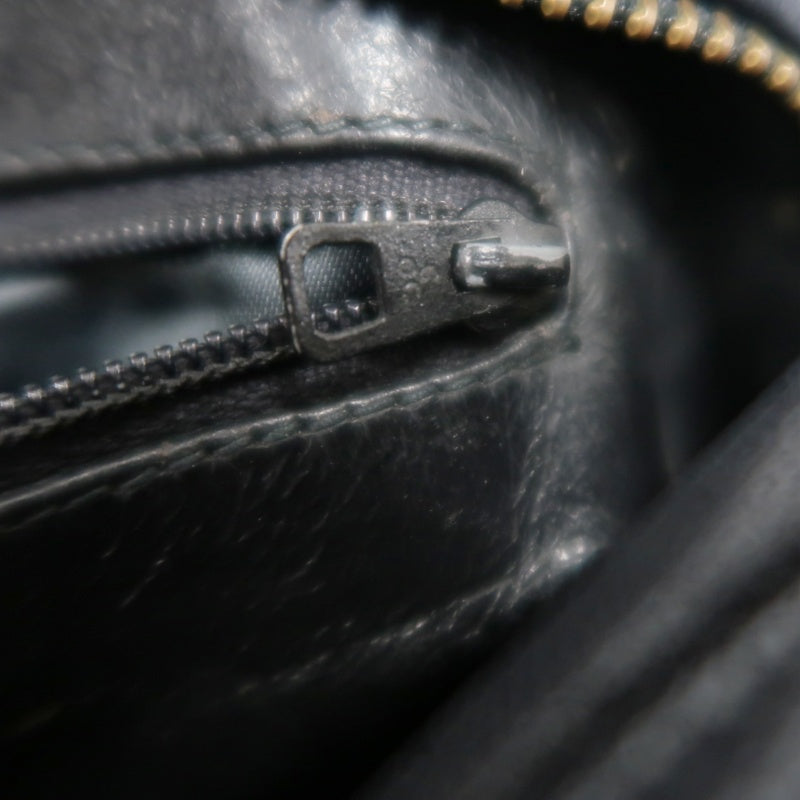 CHANEL Vintage Deca Coco Big CC Logo Fringe lambskin Chain Shoulder Bag Black Gold Hardware