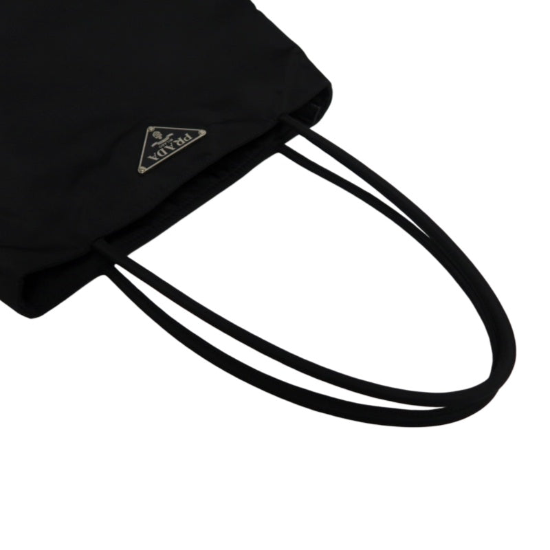 PRADA Nylon Tote Bag Black Silver Hardware