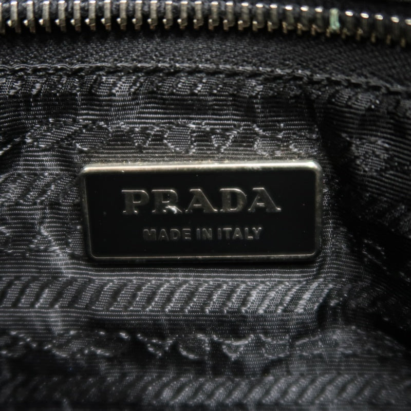 PRADA Nylon Tote Bag Black Silver Hardware