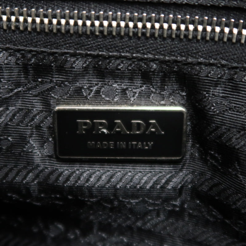 PRADA Nylon Tote Bag Black Silver Hardware