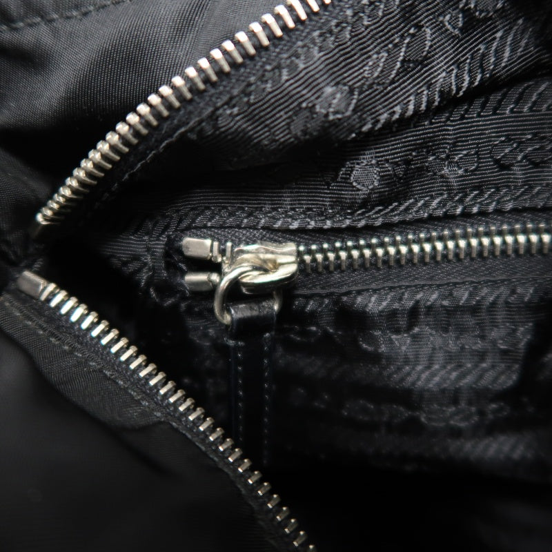 PRADA Nylon Tote Bag Black Silver Hardware