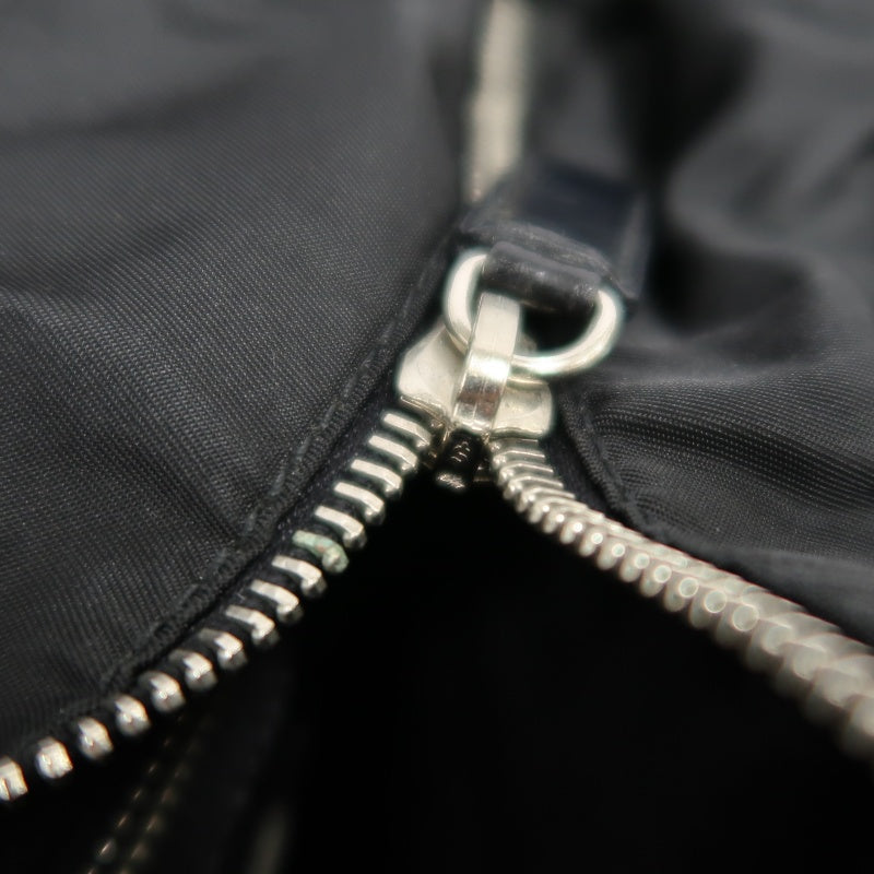 PRADA Nylon Tote Bag Black Silver Hardware