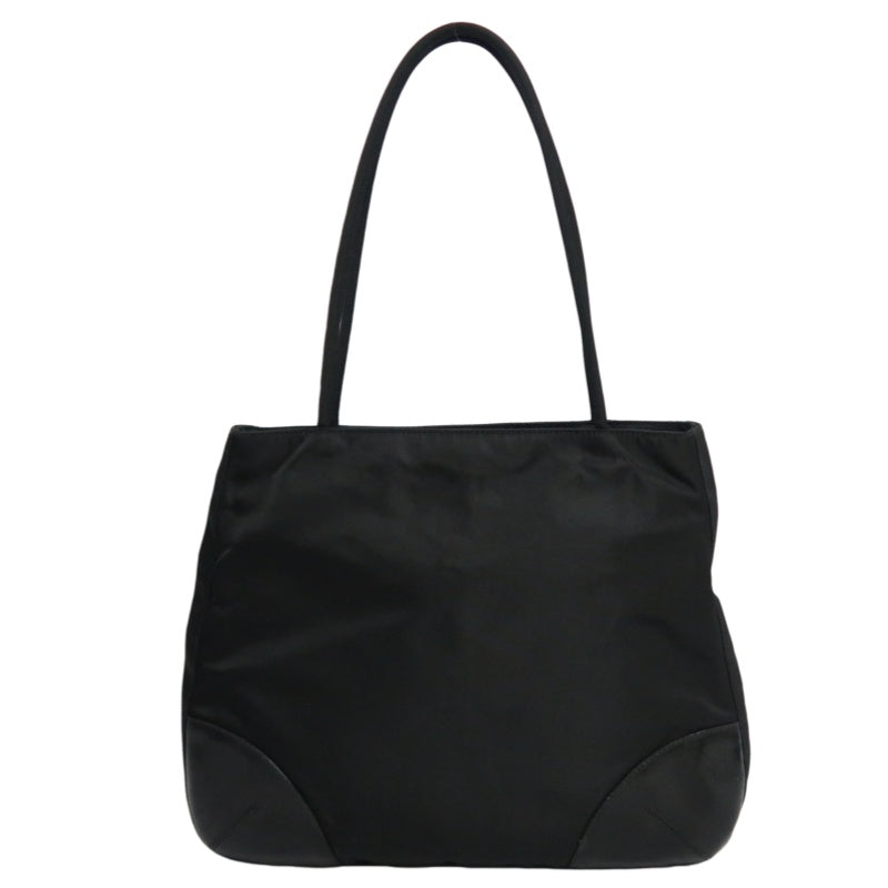 PRADA Nylon Tote Bag Black Silver Hardware