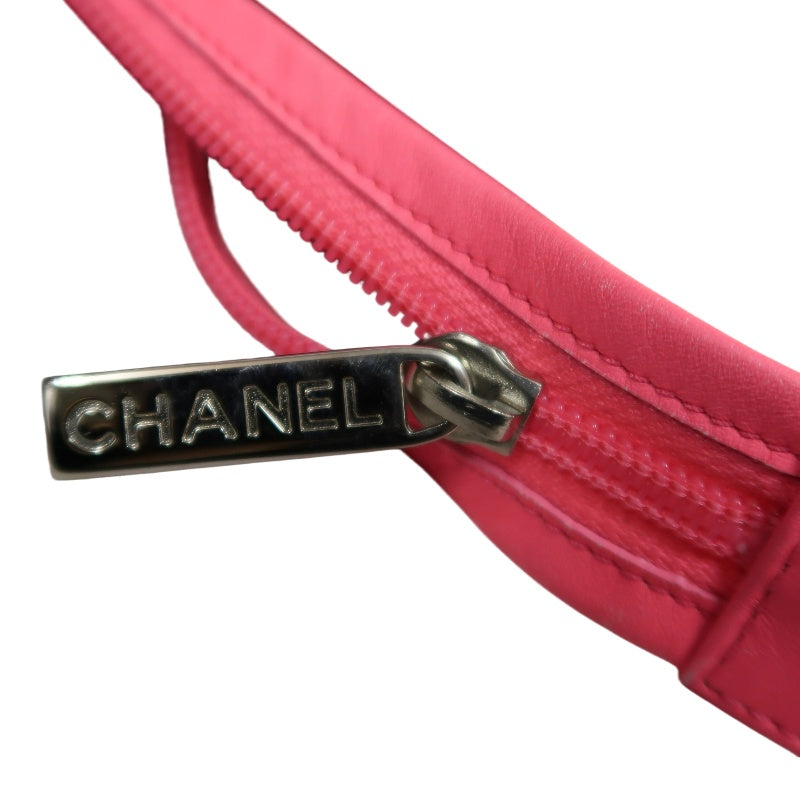 CHANEL Cambon Line Jumbo Quilted 　lambLeather Tote Bag　 Large CC Logo 　Black　Silver Hardware