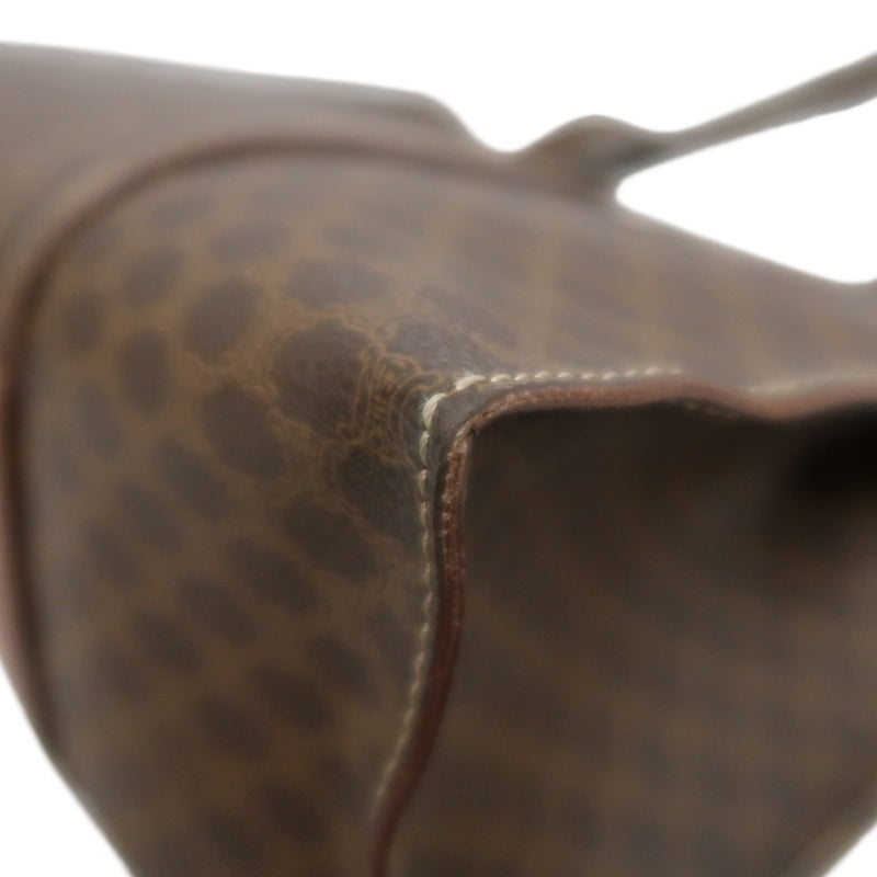 CELINE Macadam Monogram　Tote Shoulder Bag Brown Gold Hardware