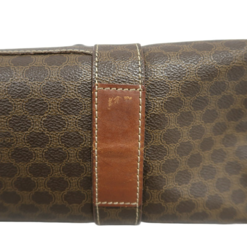 CELINE Macadam Monogram　Tote Shoulder Bag Brown Gold Hardware