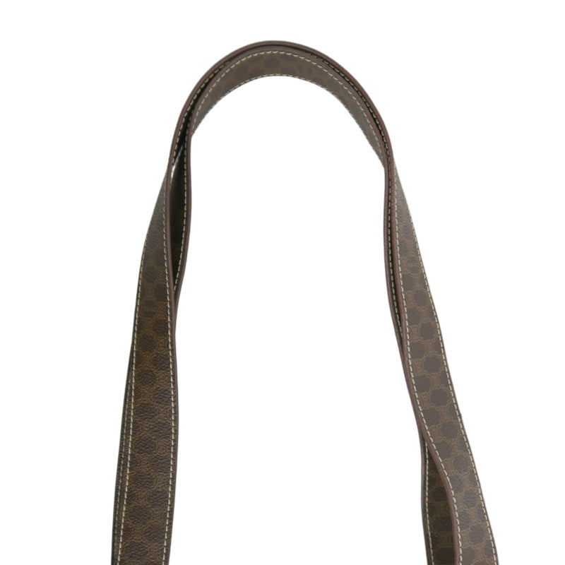 CELINE Macadam Monogram　Tote Shoulder Bag Brown Gold Hardware