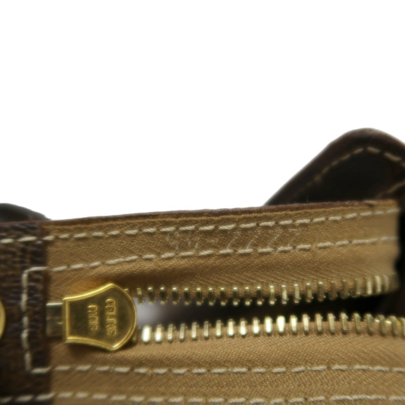 CELINE Macadam Monogram　Tote Shoulder Bag Brown Gold Hardware