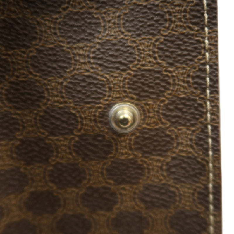 CELINE Macadam Monogram　Tote Shoulder Bag Brown Gold Hardware