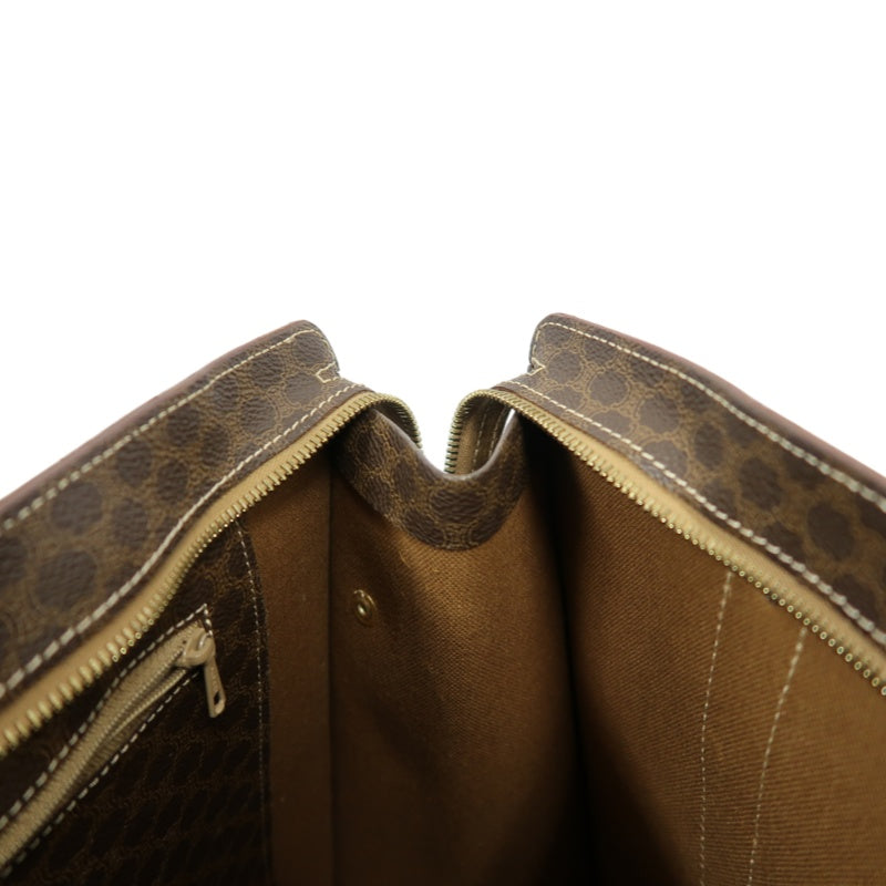 CELINE Macadam Monogram　Tote Shoulder Bag Brown Gold Hardware