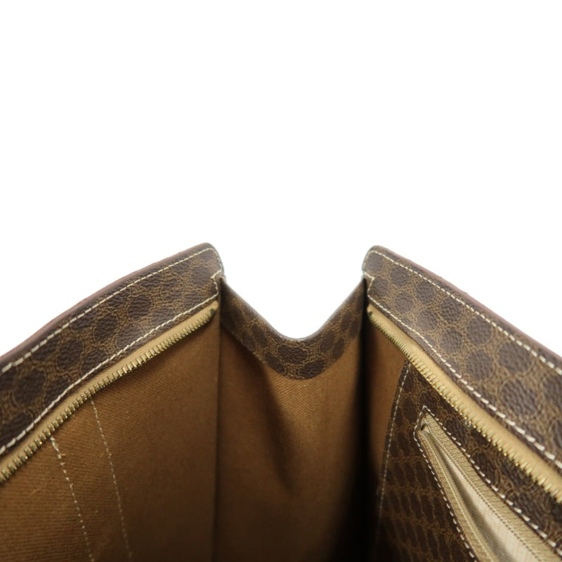 CELINE Macadam Monogram　Tote Shoulder Bag Brown Gold Hardware