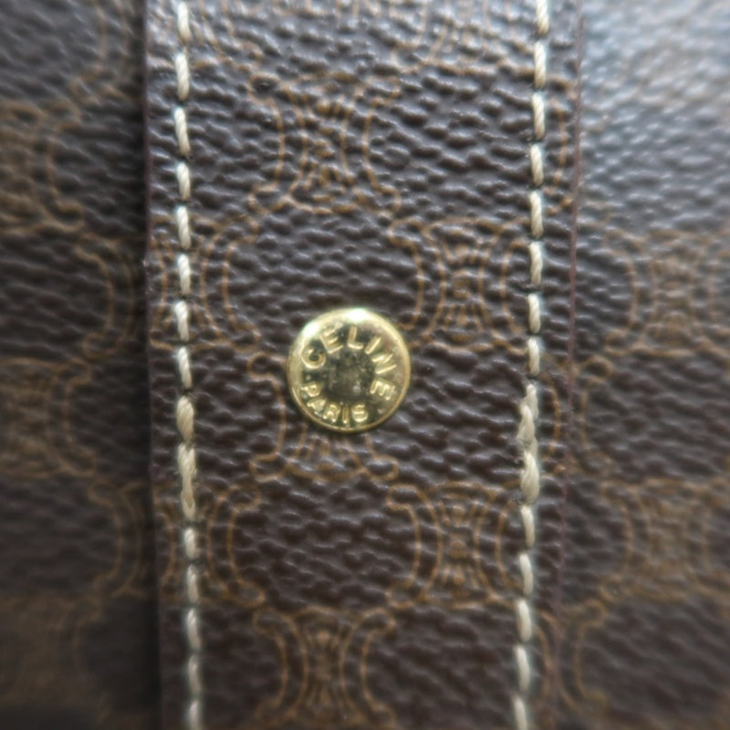 CELINE Macadam Monogram　Tote Shoulder Bag Brown Gold Hardware
