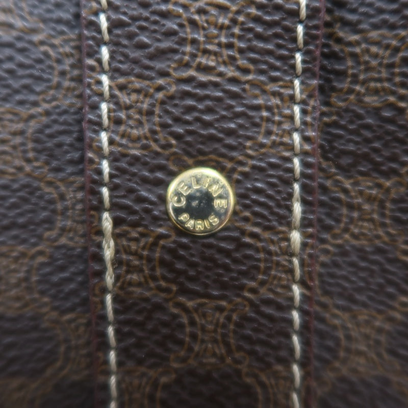 CELINE Macadam Monogram　Tote Shoulder Bag Brown Gold Hardware
