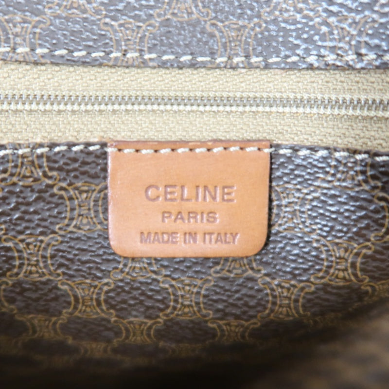 CELINE Macadam Monogram　Tote Shoulder Bag Brown Gold Hardware