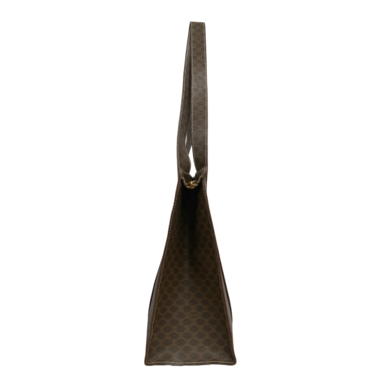 CELINE Macadam Monogram　Tote Shoulder Bag Brown Gold Hardware