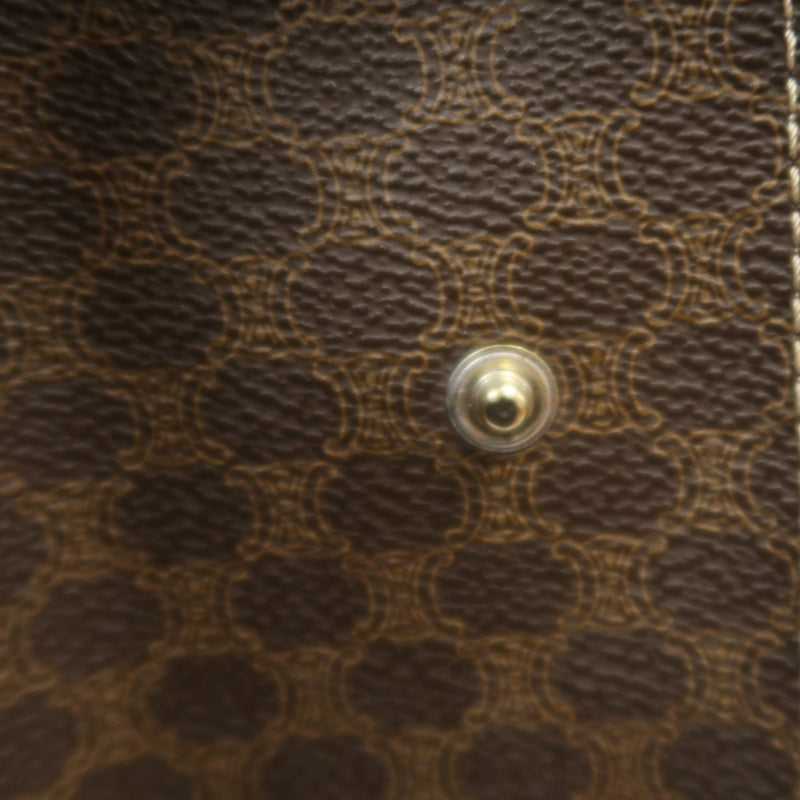 CELINE Macadam Monogram　Tote Shoulder Bag Brown Gold Hardware