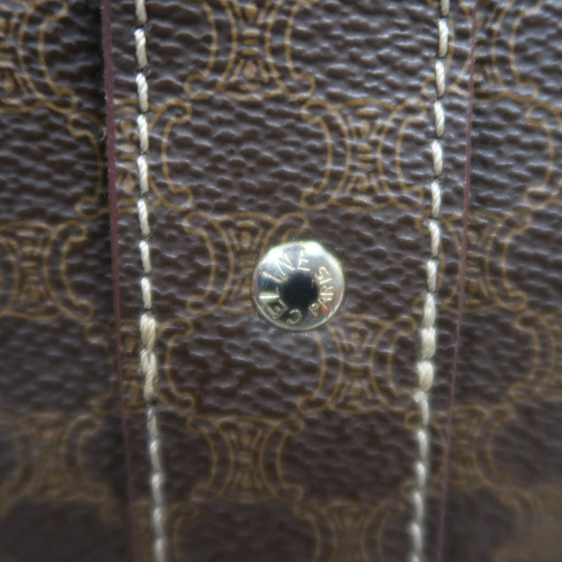 CELINE Macadam Monogram　Tote Shoulder Bag Brown Gold Hardware