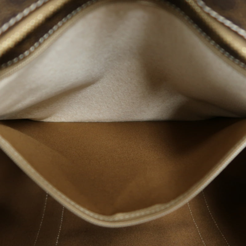 CELINE Macadam Monogram　Tote Shoulder Bag Brown Gold Hardware