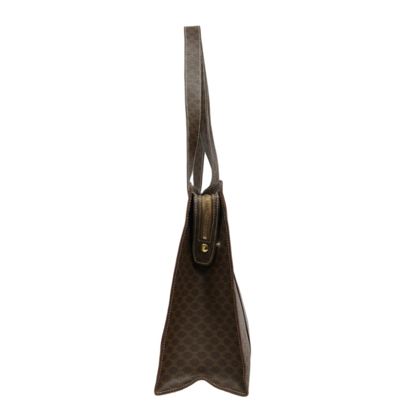 CELINE Macadam Monogram　Tote Shoulder Bag Brown Gold Hardware