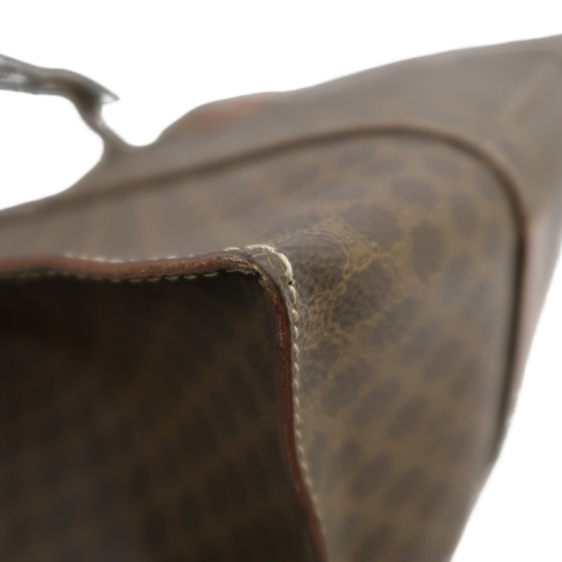 CELINE Macadam Monogram　Tote Shoulder Bag Brown Gold Hardware