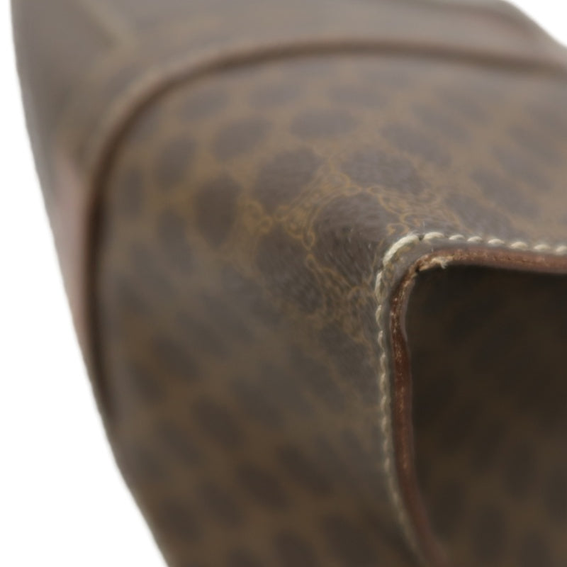 CELINE Macadam Monogram　Tote Shoulder Bag Brown Gold Hardware