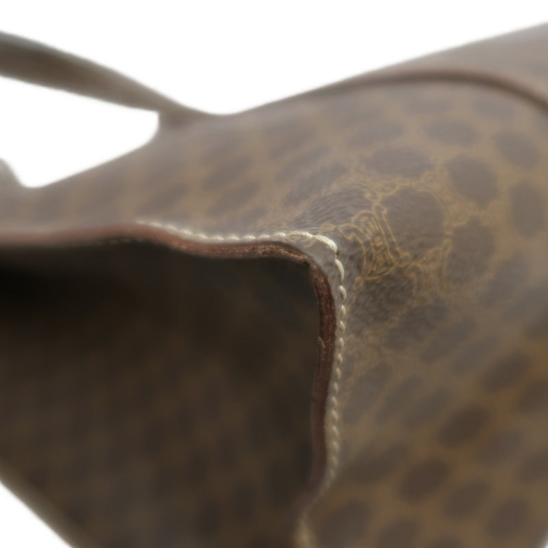 CELINE Macadam Monogram　Tote Shoulder Bag Brown Gold Hardware