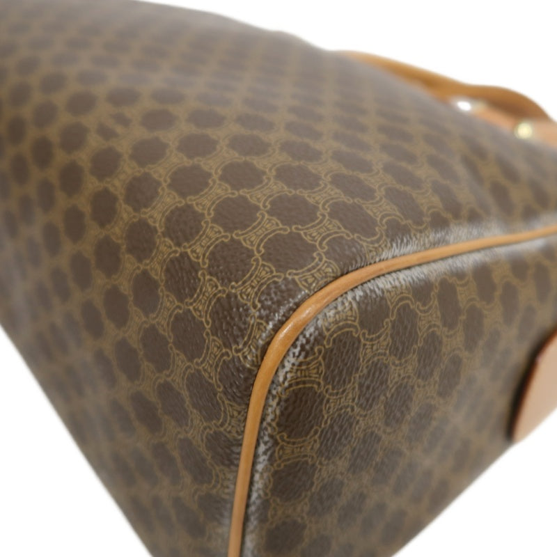 CELINE Macadam Monogram  Mini Boston Bag  brownGold Hardware