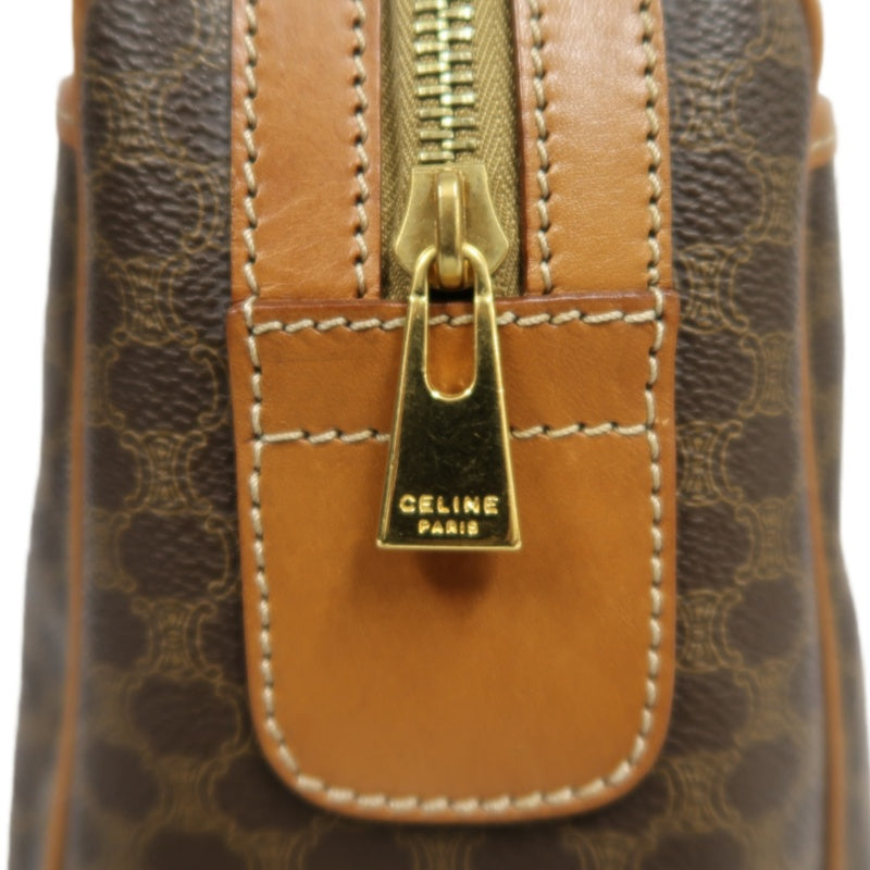 CELINE Macadam Monogram  Mini Boston Bag  brownGold Hardware