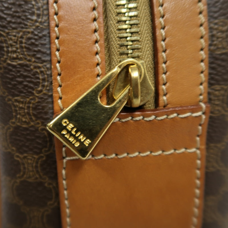 CELINE Macadam Monogram  Mini Boston Bag  brownGold Hardware