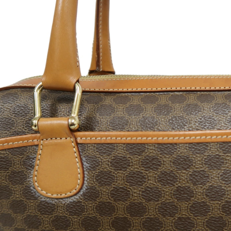 CELINE Macadam Monogram  Mini Boston Bag  brownGold Hardware