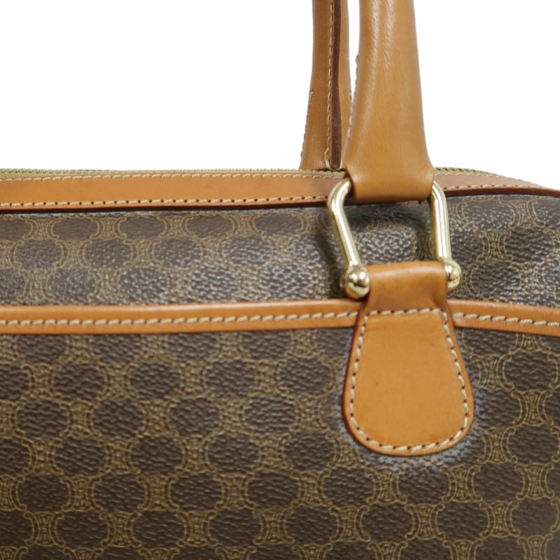 CELINE Macadam Monogram  Mini Boston Bag  brownGold Hardware