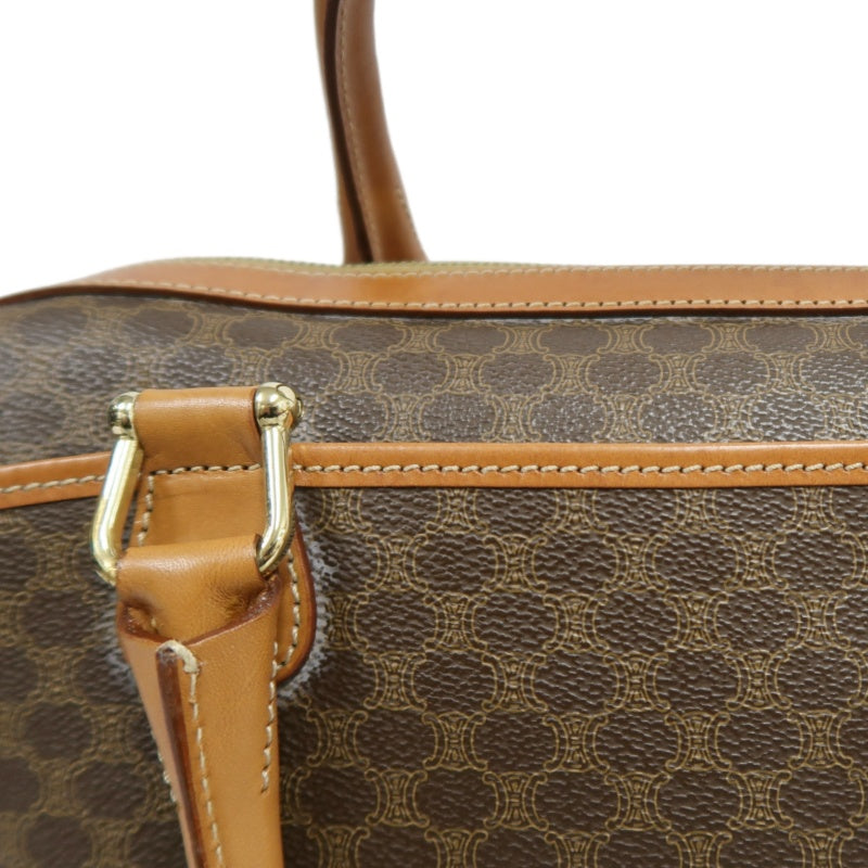 CELINE Macadam Monogram  Mini Boston Bag  brownGold Hardware