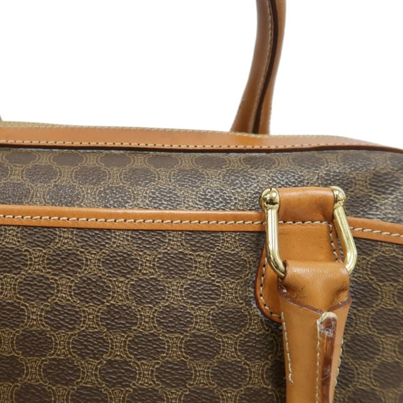 CELINE Macadam Monogram  Mini Boston Bag  brownGold Hardware