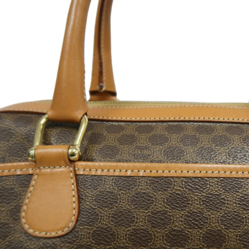 CELINE Macadam Monogram  Mini Boston Bag  brownGold Hardware