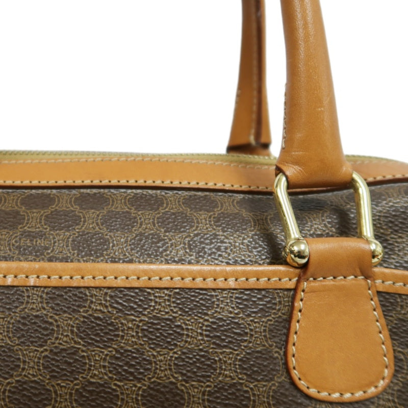 CELINE Macadam Monogram  Mini Boston Bag  brownGold Hardware