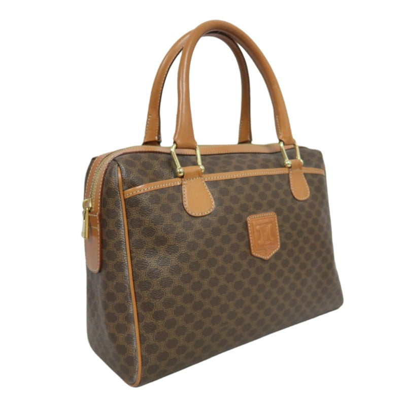 CELINE Macadam Monogram  Mini Boston Bag  brownGold Hardware