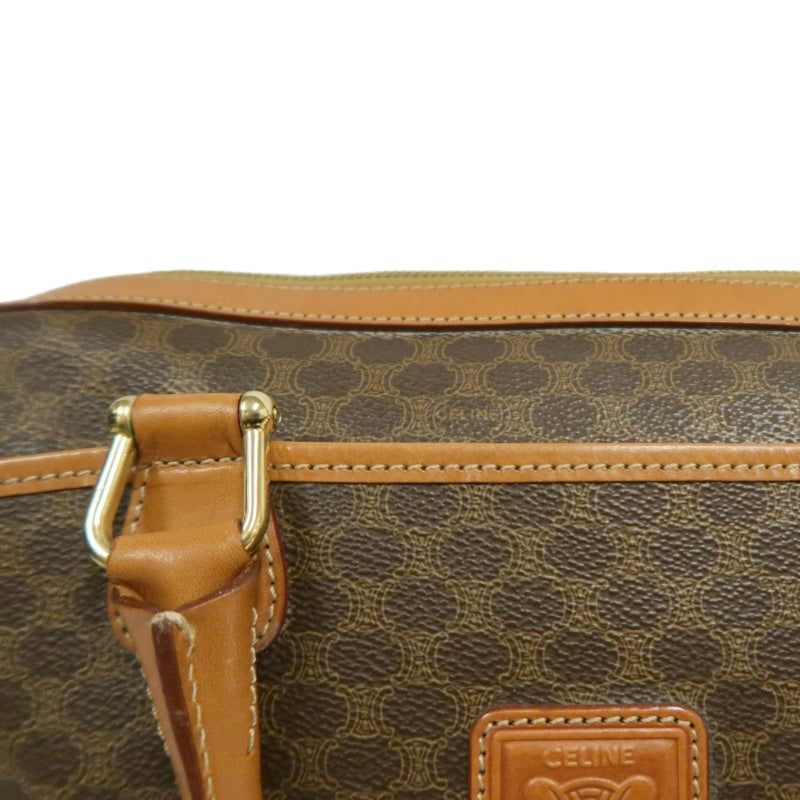 CELINE Macadam Monogram  Mini Boston Bag  brownGold Hardware