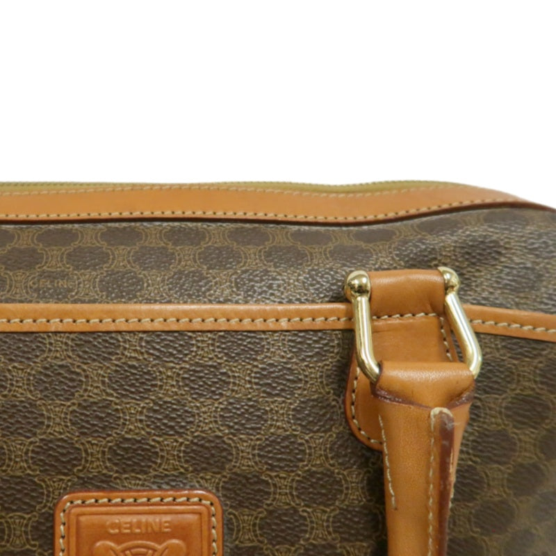 CELINE Macadam Monogram  Mini Boston Bag  brownGold Hardware