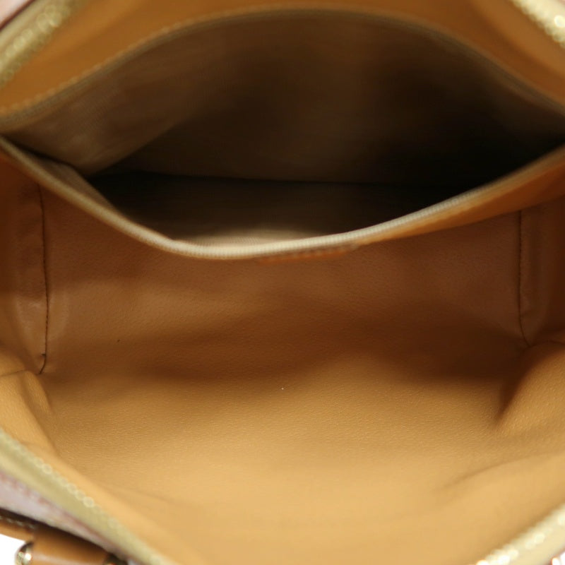 CELINE Macadam Monogram  Mini Boston Bag  brownGold Hardware