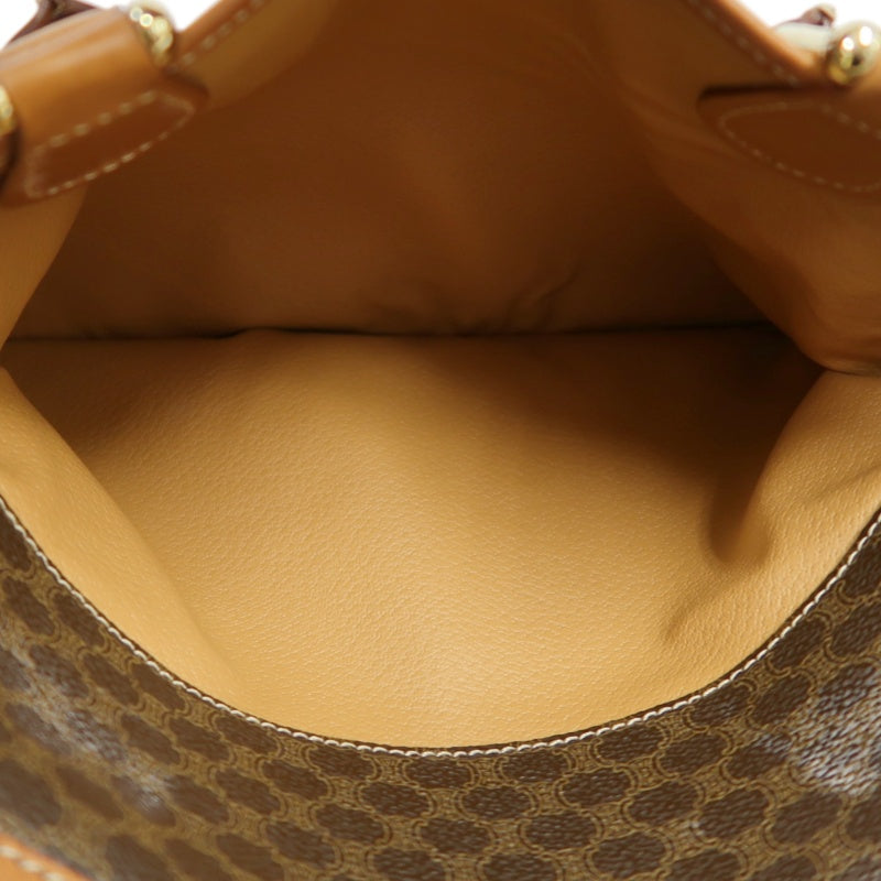 CELINE Macadam Monogram  Mini Boston Bag  brownGold Hardware