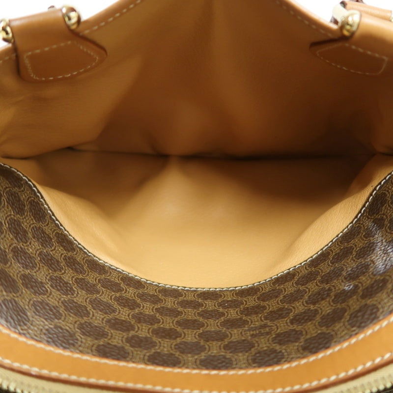 CELINE Macadam Monogram  Mini Boston Bag  brownGold Hardware