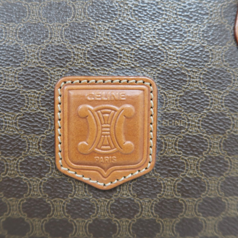 CELINE Macadam Monogram  Mini Boston Bag  brownGold Hardware