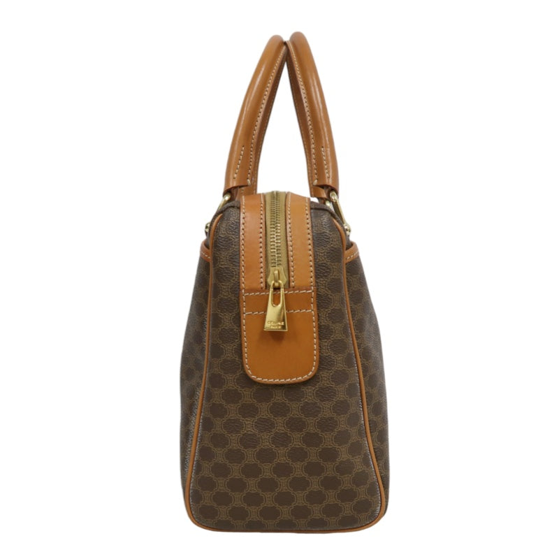 CELINE Macadam Monogram  Mini Boston Bag  brownGold Hardware